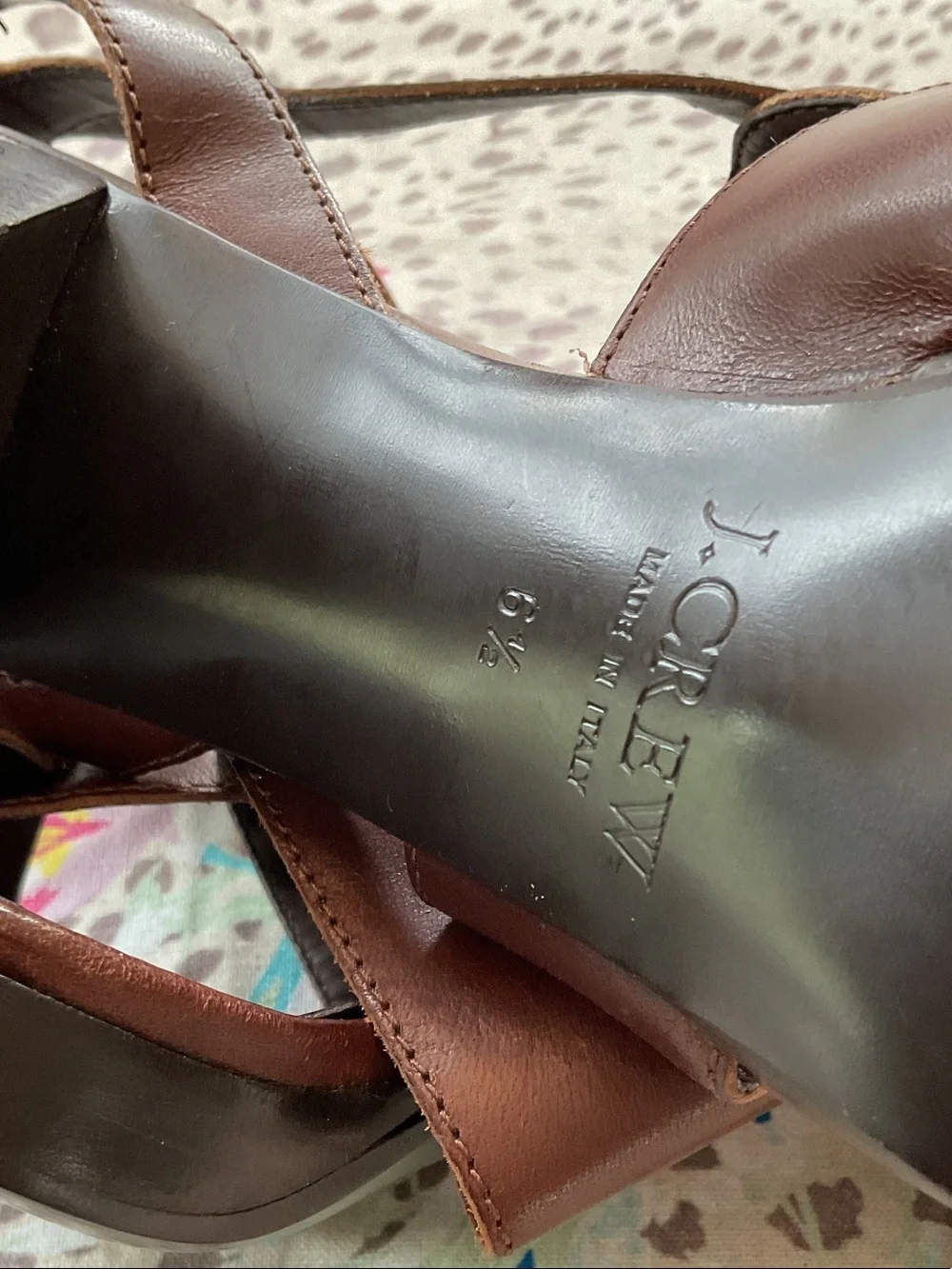 J. Crew Brown Leather Strappy Heeled Sandals